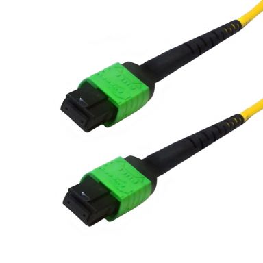 12-Fiber Singlemode MPO/MTP APC Female No Guide Pins to MPO/MTP APC Female No Guide - 1m- 3 ft