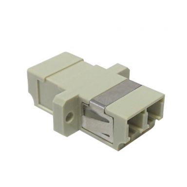 LC/LC Fiber Coupler F/F Multimode OM1/OM2 Duplex Ceramic Panel Mount - Beige