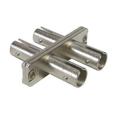 ST/ST Fiber Coupler F/F SM/MM Duplex Ceramic, Panel Mount, Metal