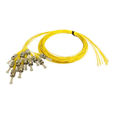3M ST/UPC 12-Fiber OS2 Singlemode Simplex 9 Micron -900UM Pigtail - Yellow