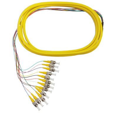 3M ST/UPC 12-Fiber OS2 Singlemode Simplex 9 Micron -900UM Jacketed Pigtail -
