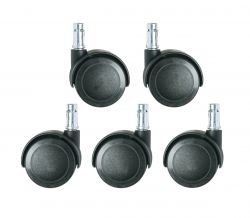Dual wheel interval brake casters - brake when not sitting in chair