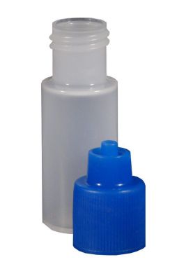 JG0.25BC-B - 0.25 oz. Bottle LDPE Boston Round Bottle with Blue Luer Lock Cap - Pack of 10 pcs