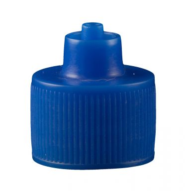 JGC-512B - 1, 2 & 4 oz. Blue Luer Lock Bottle Cap - Neck Size 20-410 - Pack of 100 pcs