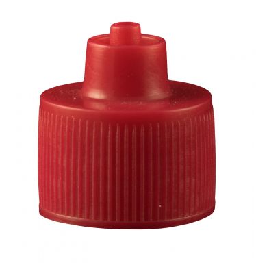 JGC-512R - 1, 2 & 4 oz. Red Luer Lock Bottle Cap - Neck Size 20-410 - Pack of 100 pcs