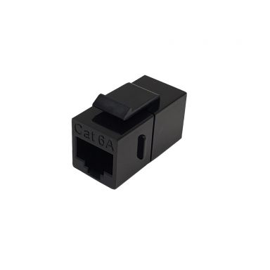 Cat6A RJ45 Female to Female Keystone Jack - Black