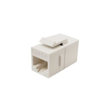 Cat6A RJ45 Female to Female Keystone Jack - White