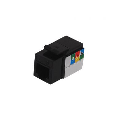 RJ12 Cat3 Slim Profile Jack, 110 Punch-Down - Black