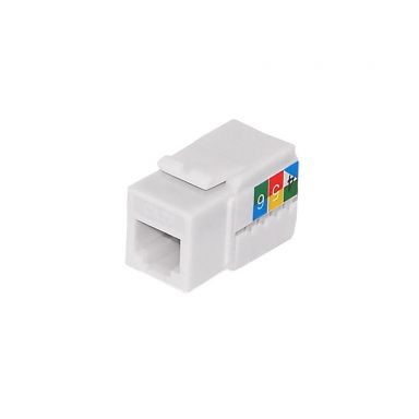 RJ12 Cat3 Slim Profile Jack, 110 Punch-Down - White