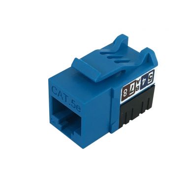 RJ45 Cat5E Slim Profile Jack, 110 Punch-Down - Blue