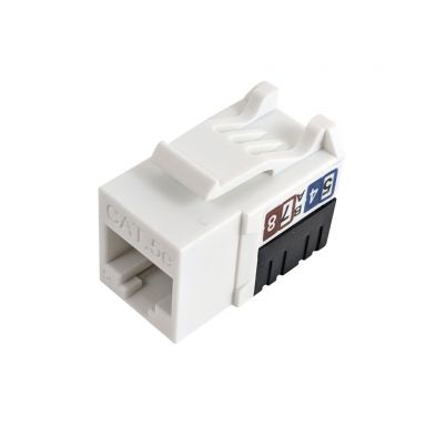 RJ45 Cat5E Slim Profile Jack, 110 Punch-Down - White