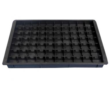 MS-Q12 - ESD-Safe Component Tray, 16.5 x 11.5 x 1.16" I.D. with Removable 70-Cell Grid