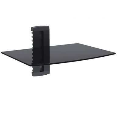 Media Player - A/V Component Wall Mount Single Shelf,Glass - Black