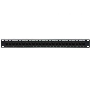 24-Port Cat5E Patch Panel, 19" Rack Mount 1U -Pass-Through