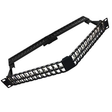 48-Port Shielded Angled Keystone Patch Panel - 19 Inch Rack Mount 1U with Cable