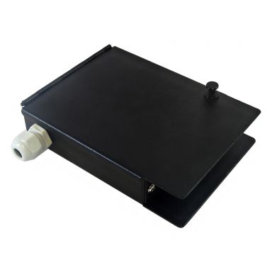 Indoor 4-Port Metal Fiber Optic Wall Mount Terminal Box- Black