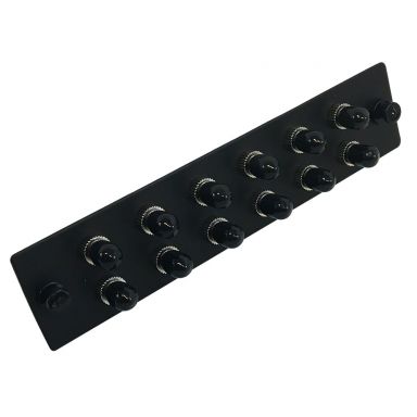 Loaded Adapter Panel with 12X Simplex ST/UPC SM/MM (Non-LGX) - Black