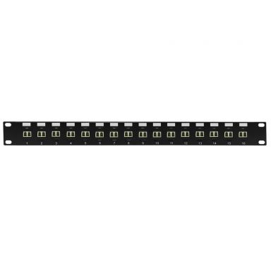 16 Port LC/LC Multimode 62.5U Duplex Patch Panel - 19" Rack Mount 1U