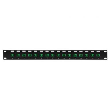 16 Port LC/LC APC Single Mode 9U Duplex Patch Panel - 19" Rack Mount 1U