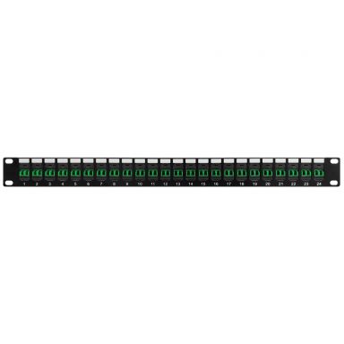 24 Port LC/LC APC Single Mode 9U Duplex Patch Panel - 19" Rack Mount 1U