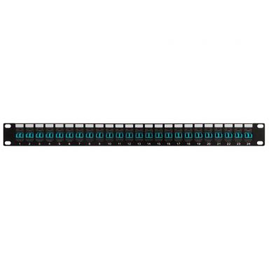 24 Port LC/LC Multimode 50U OM3/4 Duplex Patch Panel -19" Rack Mount 1U
