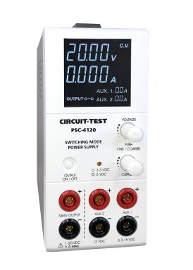 PSC-4120 - Triple Output - Switching (20VDC/5A,  Fixed 3.3 or 5VDC@1.8A & 12VDC@0.8A), Remote Progra