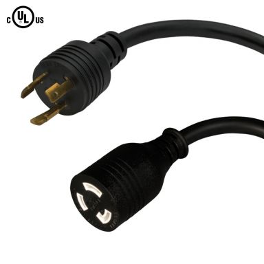 Nema L5-20P to Nema L5-20R Power Cable - 12 awg - SJT Jacket - 10 ft