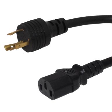 Nema L5-20P to IEC C13 Power Cable - 14 awg - SJT Jacket -3 ft
