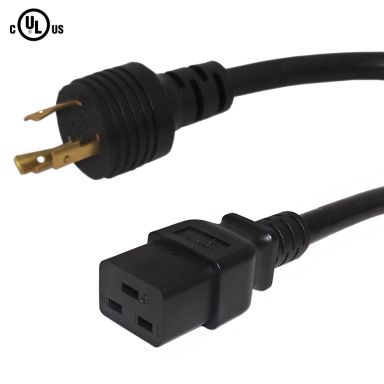 Nema L5-20P to IEC C19 Power Cable - 12 awg - SJT Jacket -3 ft
