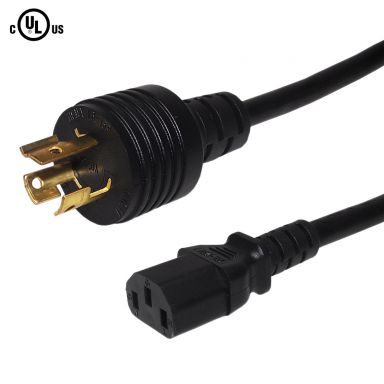 Nema L6-15P to IEC C13 Power Cable - 14 awg - SJT Jacket - 10 ft