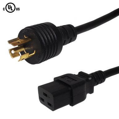 Nema L6-15P to IEC C19 Power Cable - 14 awg - SJT Jacket - 10 ft
