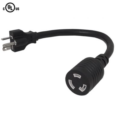 Nema 6-20P to Nema L6-20R Power Cable - 12 awg - SJT Jacket - 1 ft
