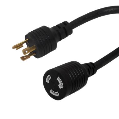 Nema L6-20P to Nema L6-20R Power Cable - 12 awg - SJT Jacket - 10 ft