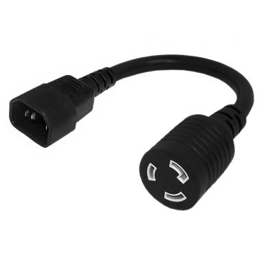 IEC C14 to Nema L6-20R Power Cable - 14 awg - SJT Jacket - 1 ft