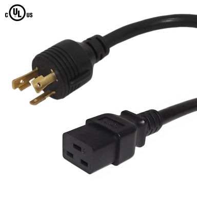 Nema L5-30P to IEC C19 Power Cable - 12 awg - SJT Jacket - 8 ft