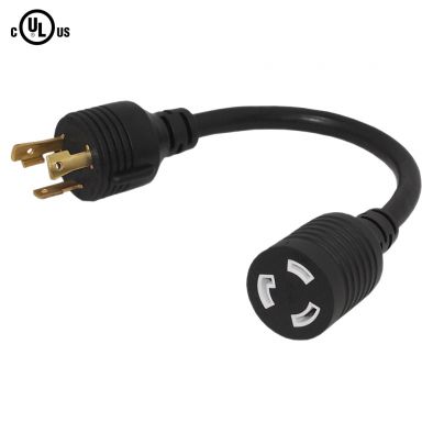 Nema L5-30P to Nema L5-20R Power Cable - 12 awg -SJT Jacket - 1 ft
