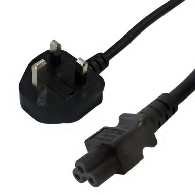 BS1363 (Uk) to IEC-C5 -H05VV-F 0.75 (2.5A 250V) Power Cable - 2M
