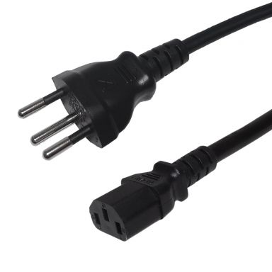 SEV 1011 (Switzerland) to IEC C13 - H05VV-F 1.0 (10A 250V) Power Cord - 2M