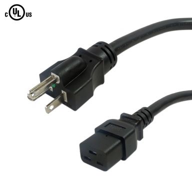 Hospital Grade 5-20P to C19 Power Cable - 12 awg - SJT (20A/125V) - 6 ft