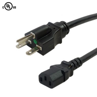 Hospital Grade 6-15P to C13 Power Cable - 14 awg - SJT (15A/250V) - 6 ft