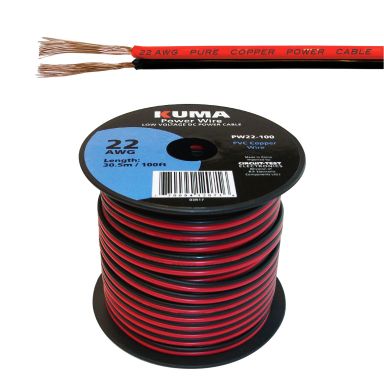 PW22-100 - Low Voltage DC Power Cable, 22AWG, 100ft Roll