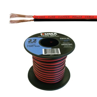 PW22-25 - Low Voltage DC Power Cable, 22AWG, 25ft Roll