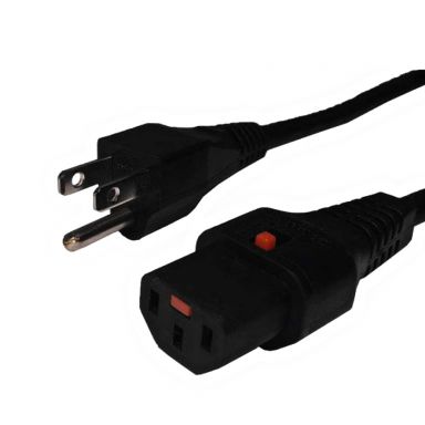 5-15P to Locking C13 Power Cable - SJT Jacket - 2 ft