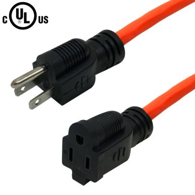 General Purpose Indoor/Outdoor Extension Cord- 5-15P to 5-15R - SJTW - 15 ft
