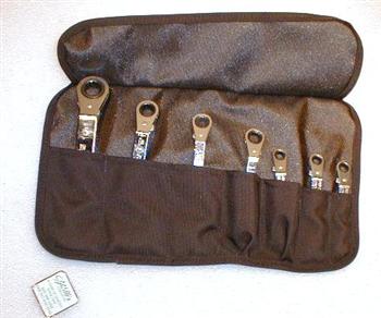 Ls-7, 7-Pocket Black Tool Roll Up With Flap 15X8