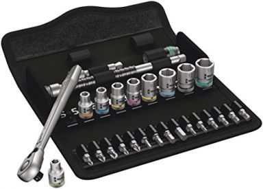 8100 SA 8 Zyklop Metal Ratchet Set with switch lever, 1/4" drive, metric, 28 pieces