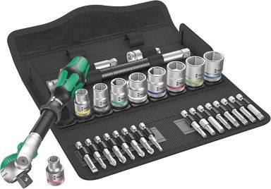 8100 SB 6 Zyklop Speed Ratchet Set, 3/8" drive, Metric, 29 pieces