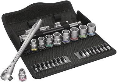 8100 SB 8 Zyklop Metal Ratchet Set with dwitch lever, 3/8" drive, Metric, 29 pieces