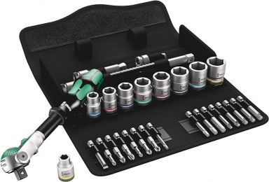 8100 SB 9 Zyklop Speed Ratchet Set, 3/8" drive, Imperial, 29 pieces