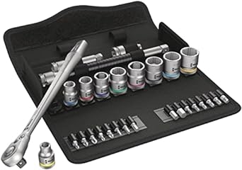 8100 SB 11 Zyklop Metal Ratchet Set with switch lever, 3/8" drive, Imperial, 29 pieces